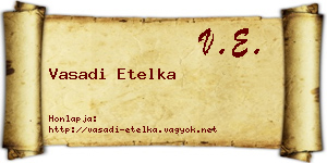 Vasadi Etelka névjegykártya